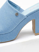 Mules ανοιχτά τζιν με φαρδιά φάσα Xti 142765 - Μπλε jean - thefashionproject.gr - Xti Footwear