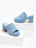 Mules ανοιχτά τζιν με φαρδιά φάσα Xti 142765 - Μπλε jean - thefashionproject.gr - Xti Footwear