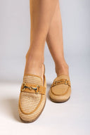 Mules από ψάθα ERYNN - Κάμελ - thefashionproject.gr - ERYNN