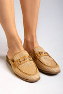 Mules από ψάθα ERYNN - Κάμελ - thefashionproject.gr - ERYNN