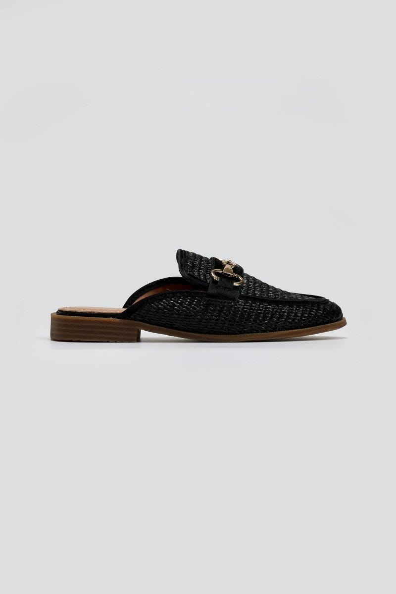 Mules από ψάθα ERYNN - Μαύρο - thefashionproject.gr - ERYNN
