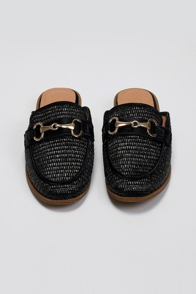 Mules από ψάθα ERYNN - Μαύρο - thefashionproject.gr - ERYNN