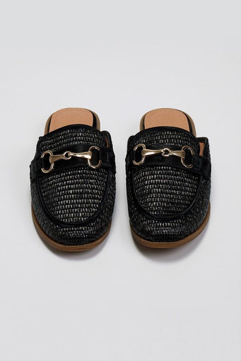 Mules από ψάθα ERYNN - Μαύρο - thefashionproject.gr - ERYNN