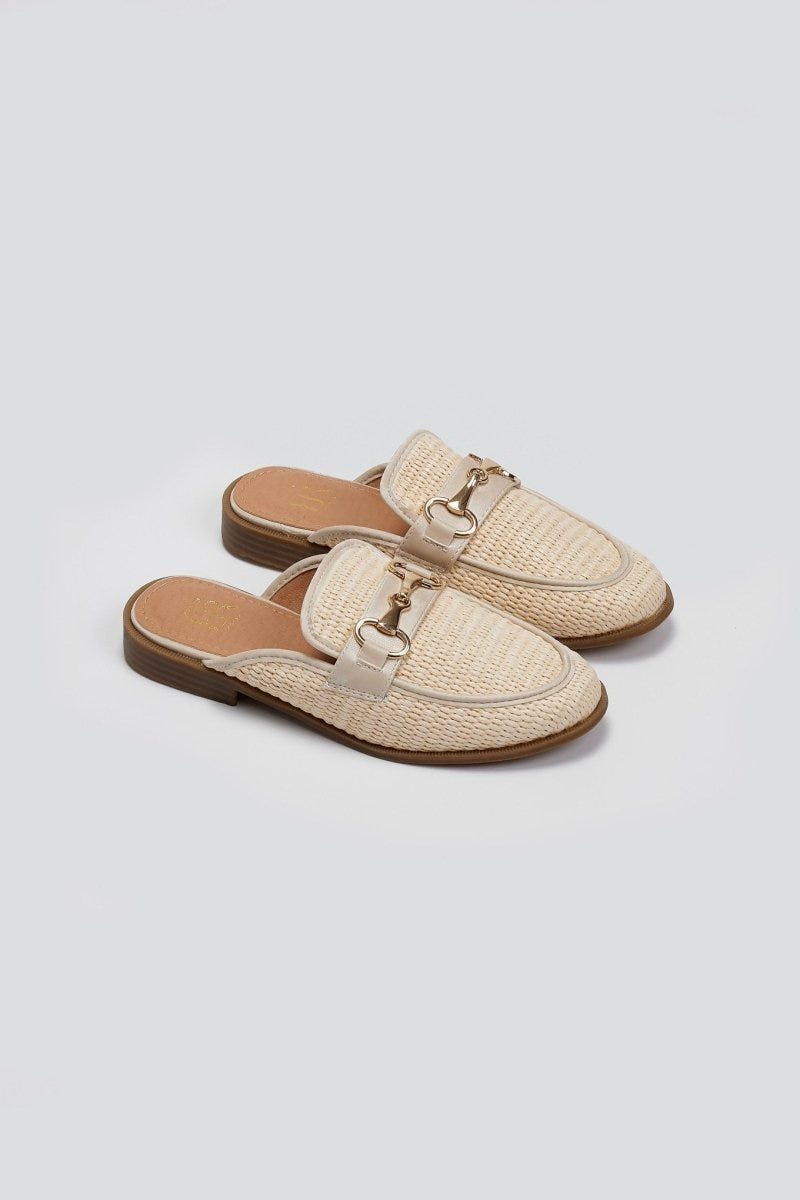 Mules από ψάθα ERYNN - Μπεζ - thefashionproject.gr - ERYNN