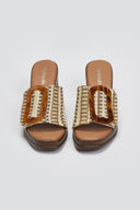 Mules από ψάθα με εφέ τοκά Refresh 172522 - Μπεζ - thefashionproject.gr - Refresh