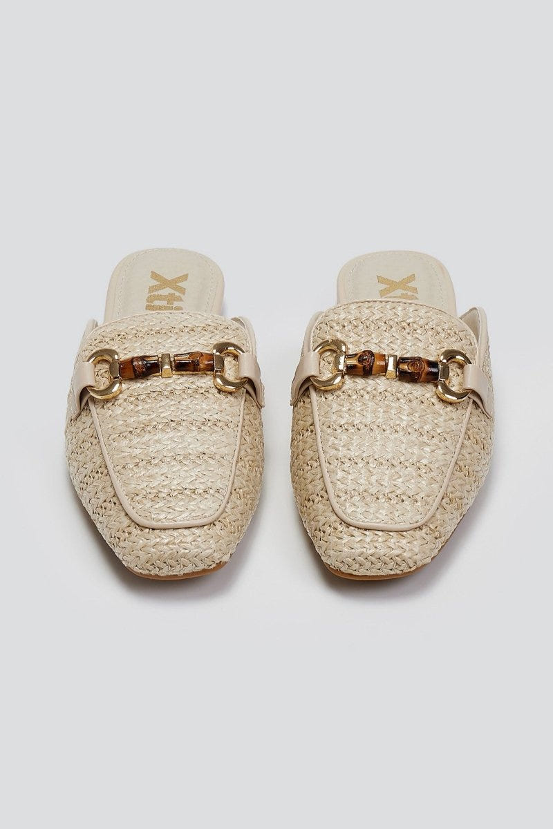 Mules από ψάθα Xti 143803 - Μπεζ - thefashionproject.gr - Xti Footwear