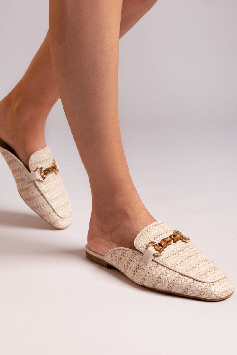 Mules από ψάθα Xti 143803 - Μπεζ - thefashionproject.gr - Xti Footwear