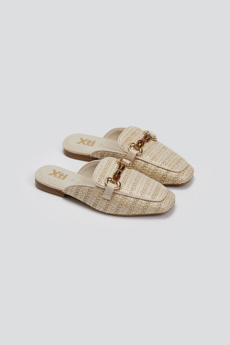 Mules από ψάθα Xti 143803 - Μπεζ - thefashionproject.gr - Xti Footwear