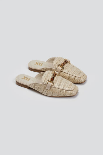 Mules από ψάθα Xti 143803 - Μπεζ - thefashionproject.gr - Xti Footwear