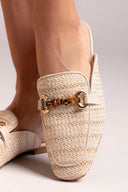 Mules από ψάθα Xti 143803 - Μπεζ - thefashionproject.gr - Xti Footwear