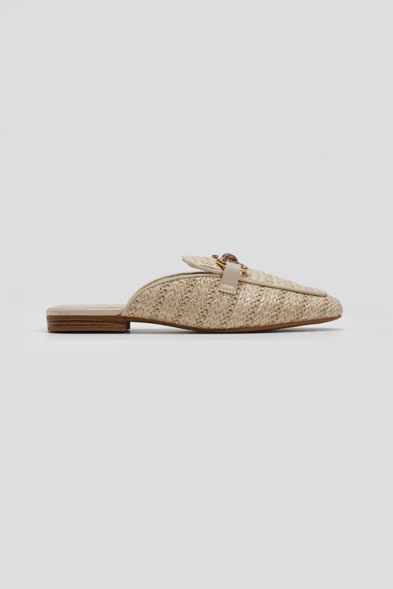 Mules από ψάθα Xti 143803 - Μπεζ - thefashionproject.gr - Xti Footwear
