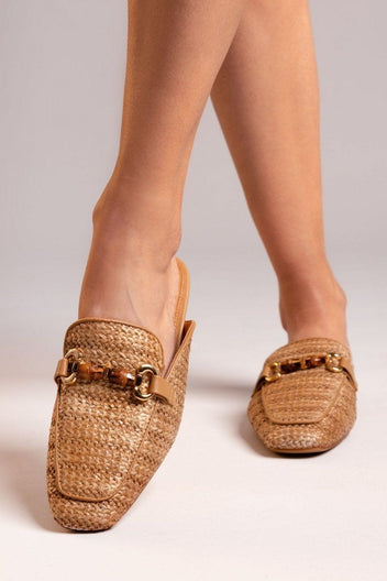 Mules από ψάθα Xti 143803 - Τάουπε - thefashionproject.gr - Xti Footwear