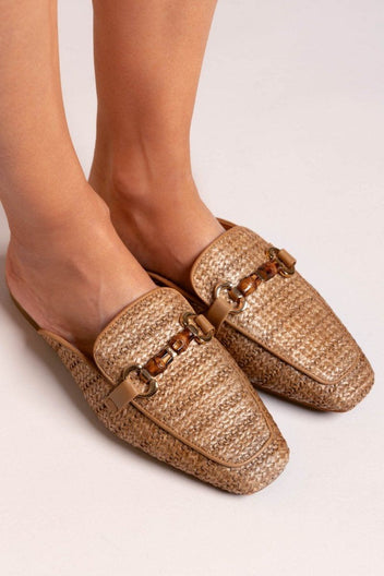 Mules από ψάθα Xti 143803 - Τάουπε - thefashionproject.gr - Xti Footwear