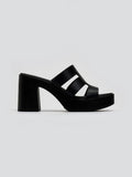 Mules δερμάτινα με ανοίγματα Estil - Μαύρο - thefashionproject.gr - Estil