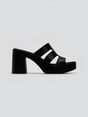 Mules δερμάτινα με ανοίγματα Estil - Μαύρο - thefashionproject.gr - Estil