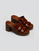 Mules δερμάτινα με ανοίγματα Estil - Ταμπά - thefashionproject.gr - Estil