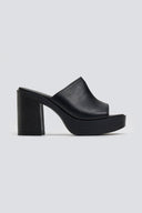 Mules δερμάτινα με φαρδιά φάσα TFP - Μαύρο - thefashionproject.gr - TFP