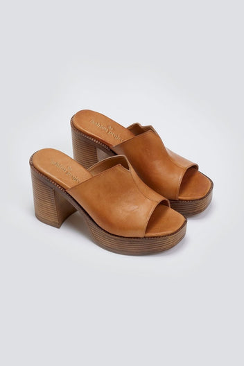 Mules δερμάτινα με φαρδιά φάσα TFP - Ταμπά - thefashionproject.gr - TFP