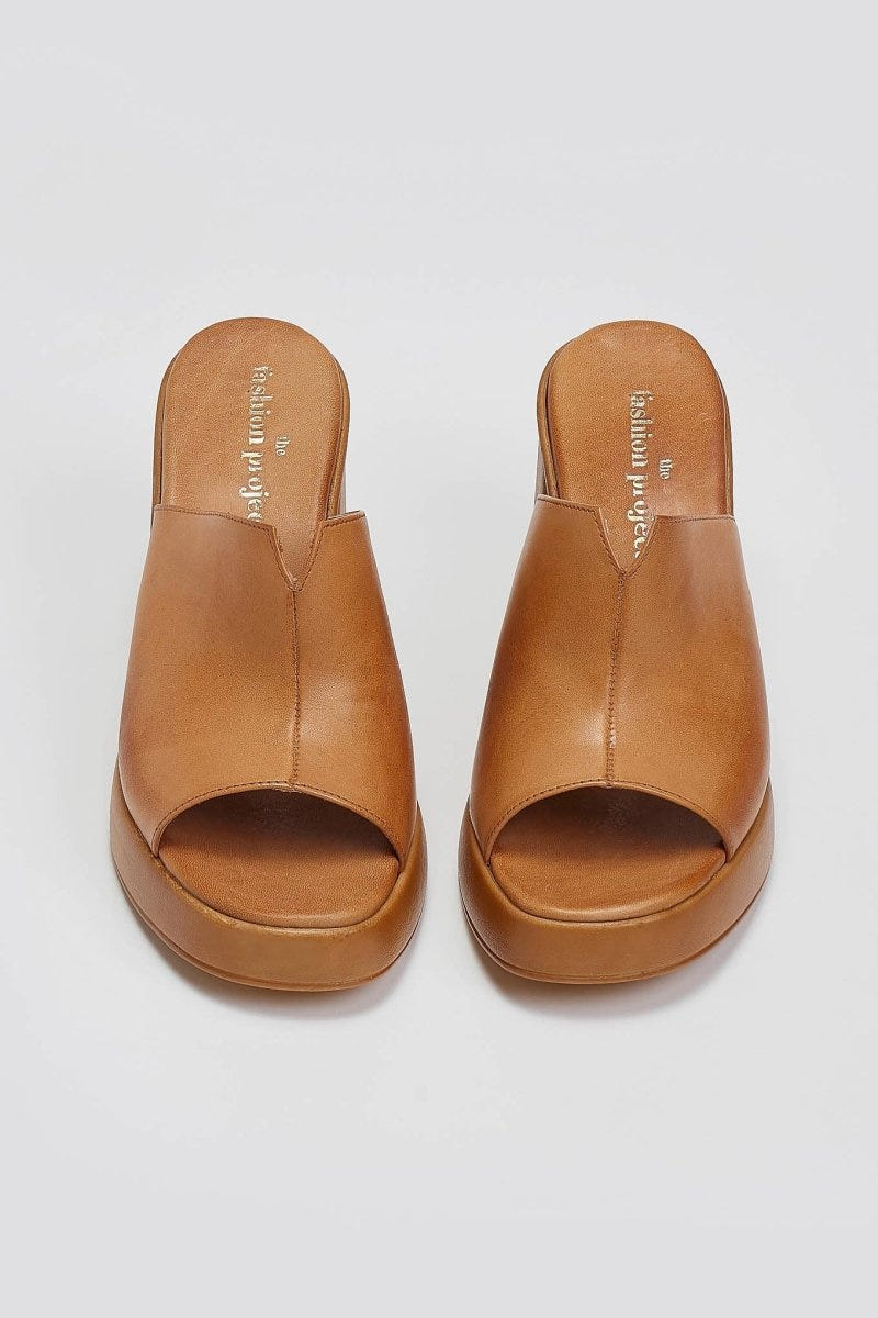 Mules δερμάτινα με φαρδιά φάσα TFP - Ταμπά - thefashionproject.gr - TFP