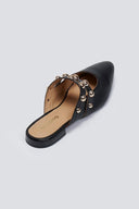 Mules δερμάτινα με λουράκια και τρουκς Gioseppo - Μαύρο - thefashionproject.gr - GIOSEPPO