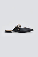 Mules δερμάτινα με λουράκια και τρουκς Gioseppo - Μαύρο - thefashionproject.gr - GIOSEPPO