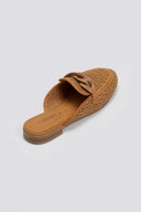 Mules δερμάτινα με ψάθα CARMELA 162311 - Κάμελ - thefashionproject.gr - CARMELA