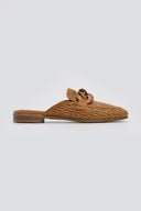 Mules δερμάτινα με ψάθα CARMELA 162311 - Κάμελ - thefashionproject.gr - CARMELA