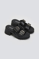 Mules δερμάτινα με τοκάδες Ragazza 01245 - Μαύρο - thefashionproject.gr - RAGAZZA