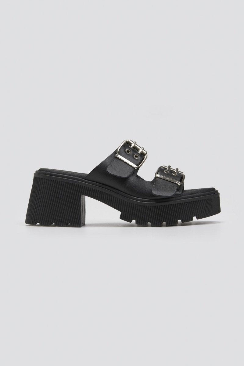 Mules δερμάτινα με τοκάδες Ragazza 01245 - Μαύρο - thefashionproject.gr - RAGAZZA