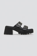 Mules δερμάτινα με τοκάδες Ragazza 01245 - Μαύρο - thefashionproject.gr - RAGAZZA