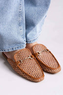 Mules φλατ με διαφάνεια ERYNN - Κάμελ - thefashionproject.gr - ERYNN