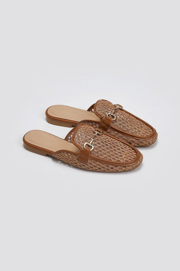 Mules φλατ με διαφάνεια ERYNN - Κάμελ - thefashionproject.gr - ERYNN