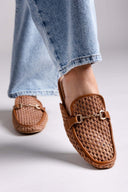 Mules φλατ με διαφάνεια ERYNN - Κάμελ - thefashionproject.gr - ERYNN