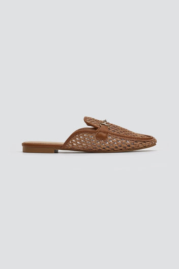 Mules φλατ με διαφάνεια ERYNN - Κάμελ - thefashionproject.gr - ERYNN