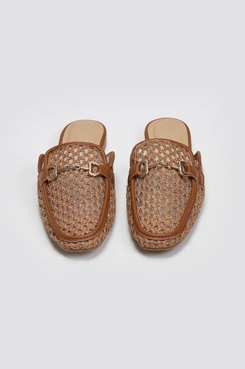 Mules φλατ με διαφάνεια ERYNN - Κάμελ - thefashionproject.gr - ERYNN