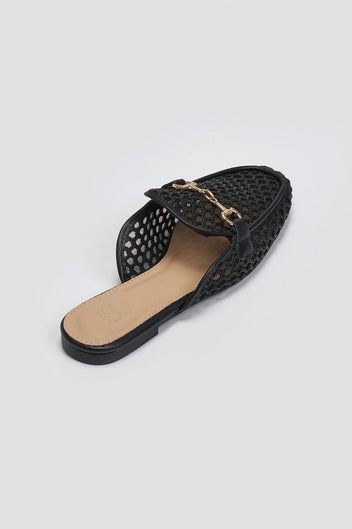 Mules φλατ με διαφάνεια ERYNN - Μαύρο - thefashionproject.gr - ERYNN