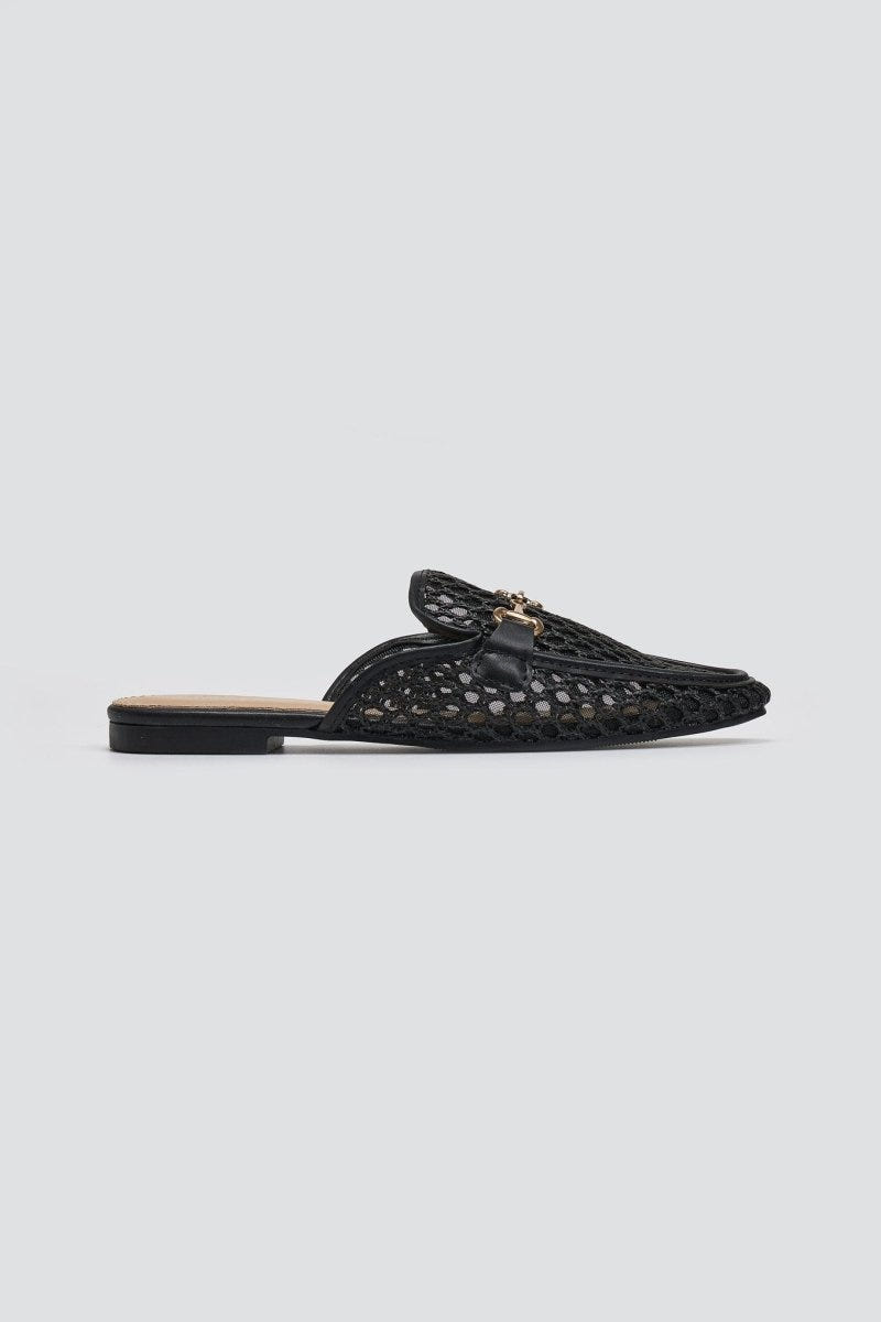 Mules φλατ με διαφάνεια ERYNN - Μαύρο - thefashionproject.gr - ERYNN