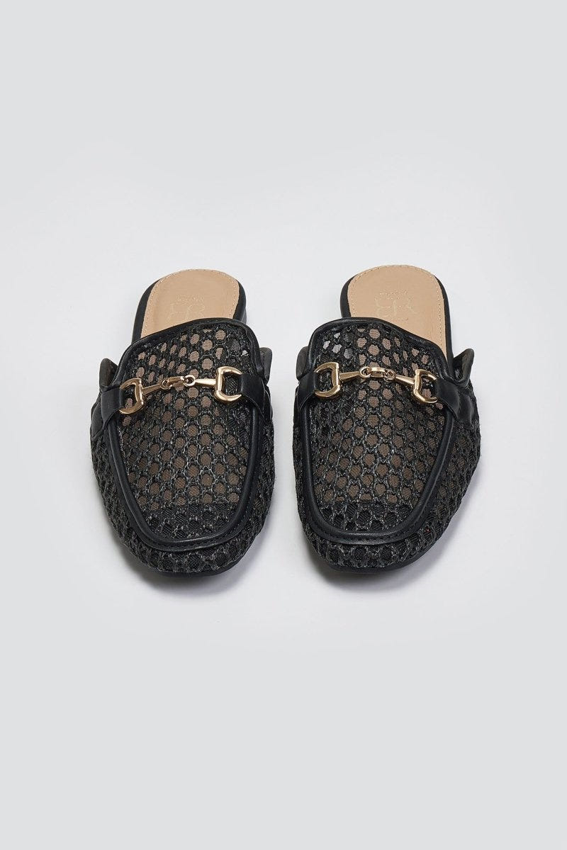 Mules φλατ με διαφάνεια ERYNN - Μαύρο - thefashionproject.gr - ERYNN