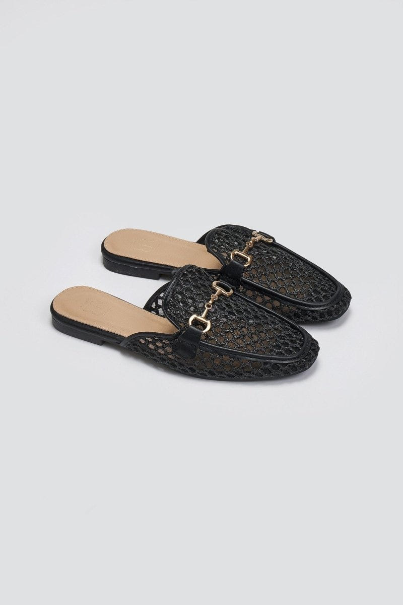 Mules φλατ με διαφάνεια ERYNN - Μαύρο - thefashionproject.gr - ERYNN