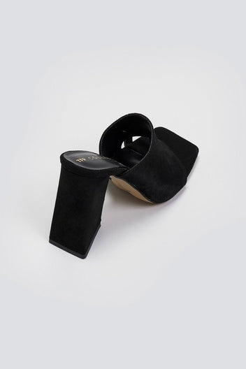 Mules καστόρινα με δάκτυλο Tfp - Μαύρο - thefashionproject.gr - TFP