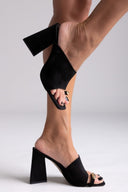Mules καστόρινα με δάκτυλο Tfp - Μαύρο - thefashionproject.gr - TFP