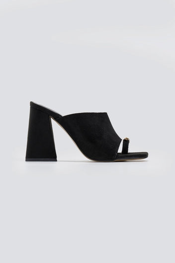 Mules καστόρινα με δάκτυλο Tfp - Μαύρο - thefashionproject.gr - TFP