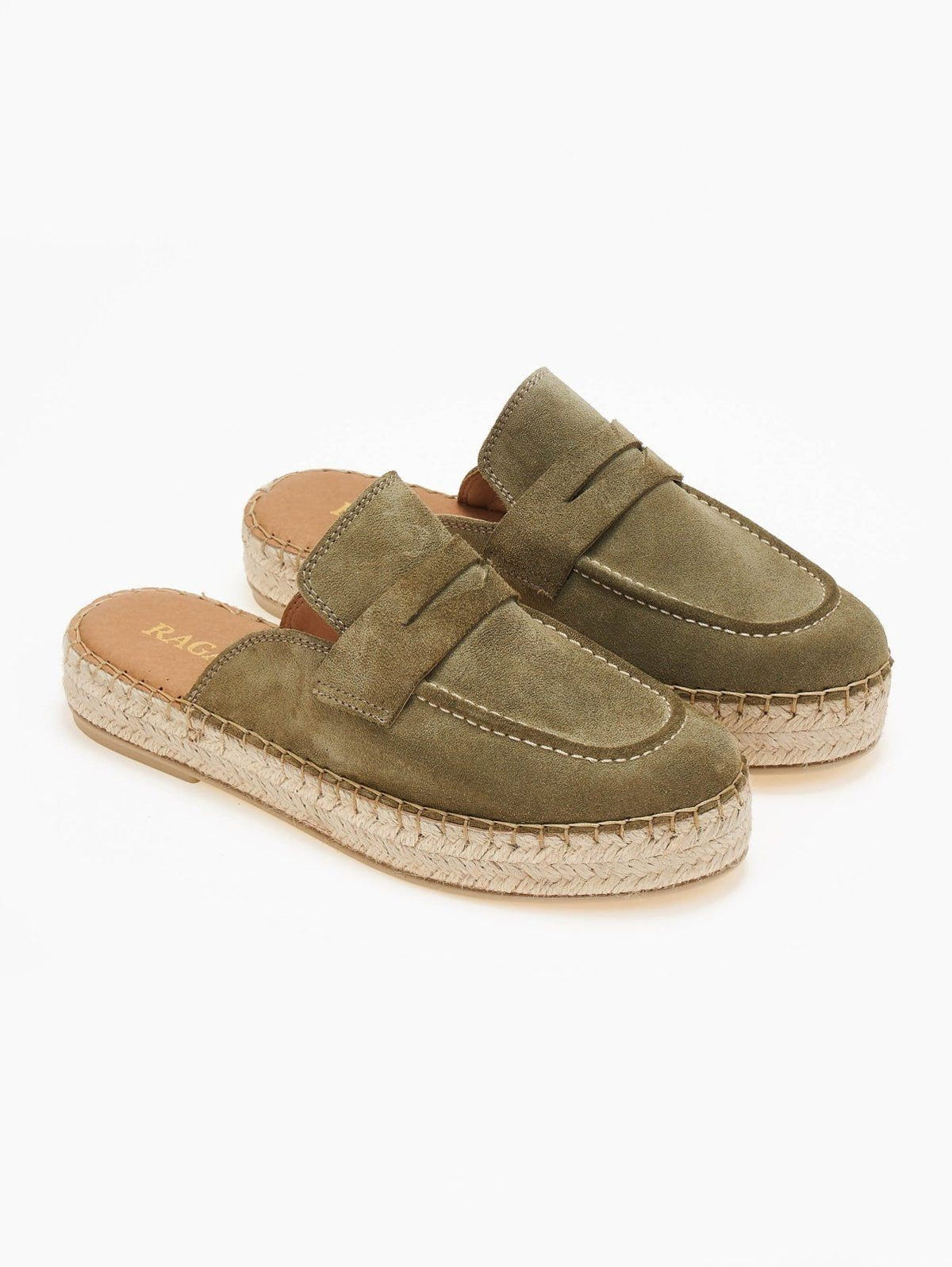 Mules καστόρινα με σχοίνινη σόλα Ragazza 0237 - Λαδί - thefashionproject.gr - RAGAZZA