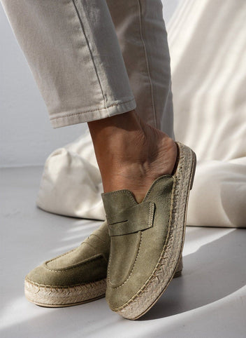 Mules καστόρινα με σχοίνινη σόλα Ragazza 0237 - Λαδί - thefashionproject.gr - RAGAZZA