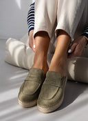 Mules καστόρινα με σχοίνινη σόλα Ragazza 0237 - Λαδί - thefashionproject.gr - RAGAZZA