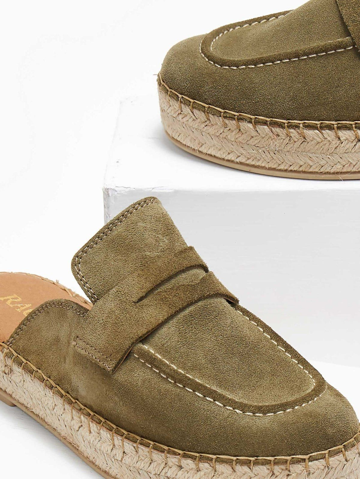 Mules καστόρινα με σχοίνινη σόλα Ragazza 0237 - Λαδί - thefashionproject.gr - RAGAZZA