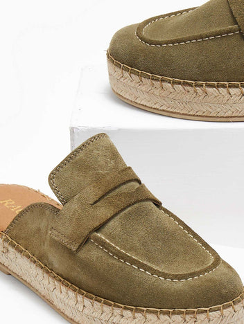 Mules καστόρινα με σχοίνινη σόλα Ragazza 0237 - Λαδί - thefashionproject.gr - RAGAZZA
