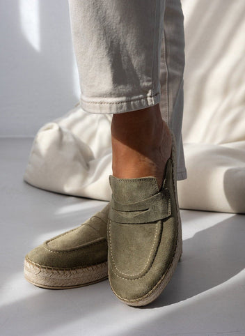 Mules καστόρινα με σχοίνινη σόλα Ragazza 0237 - Λαδί - thefashionproject.gr - RAGAZZA