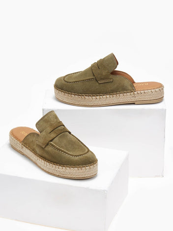 Mules καστόρινα με σχοίνινη σόλα Ragazza 0237 - Λαδί - thefashionproject.gr - RAGAZZA