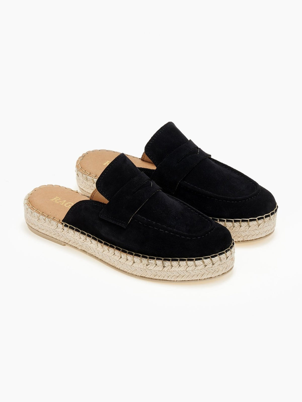 Mules καστόρινα με σχοίνινη σόλα Ragazza 0237 - Μαύρο - thefashionproject.gr - RAGAZZA